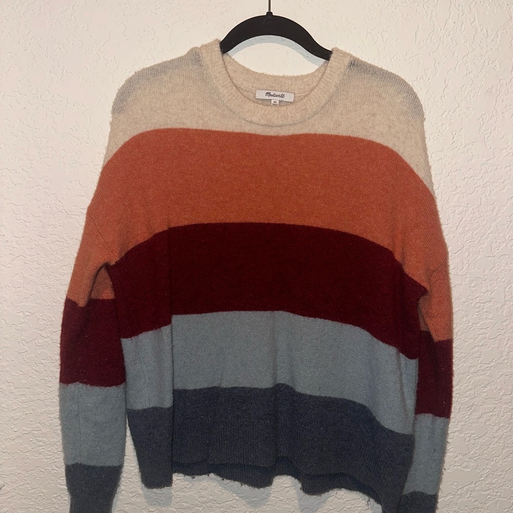 Madewell Multicolor Striped Crew Neck Sweater